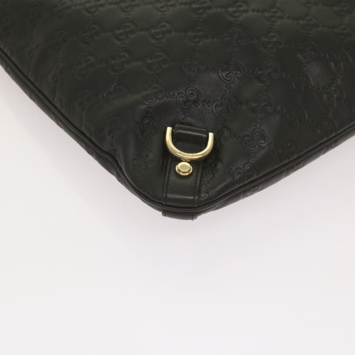 GUCCI GG Canvas Guccissima Shoulder Bag Black 131326 Auth 68606