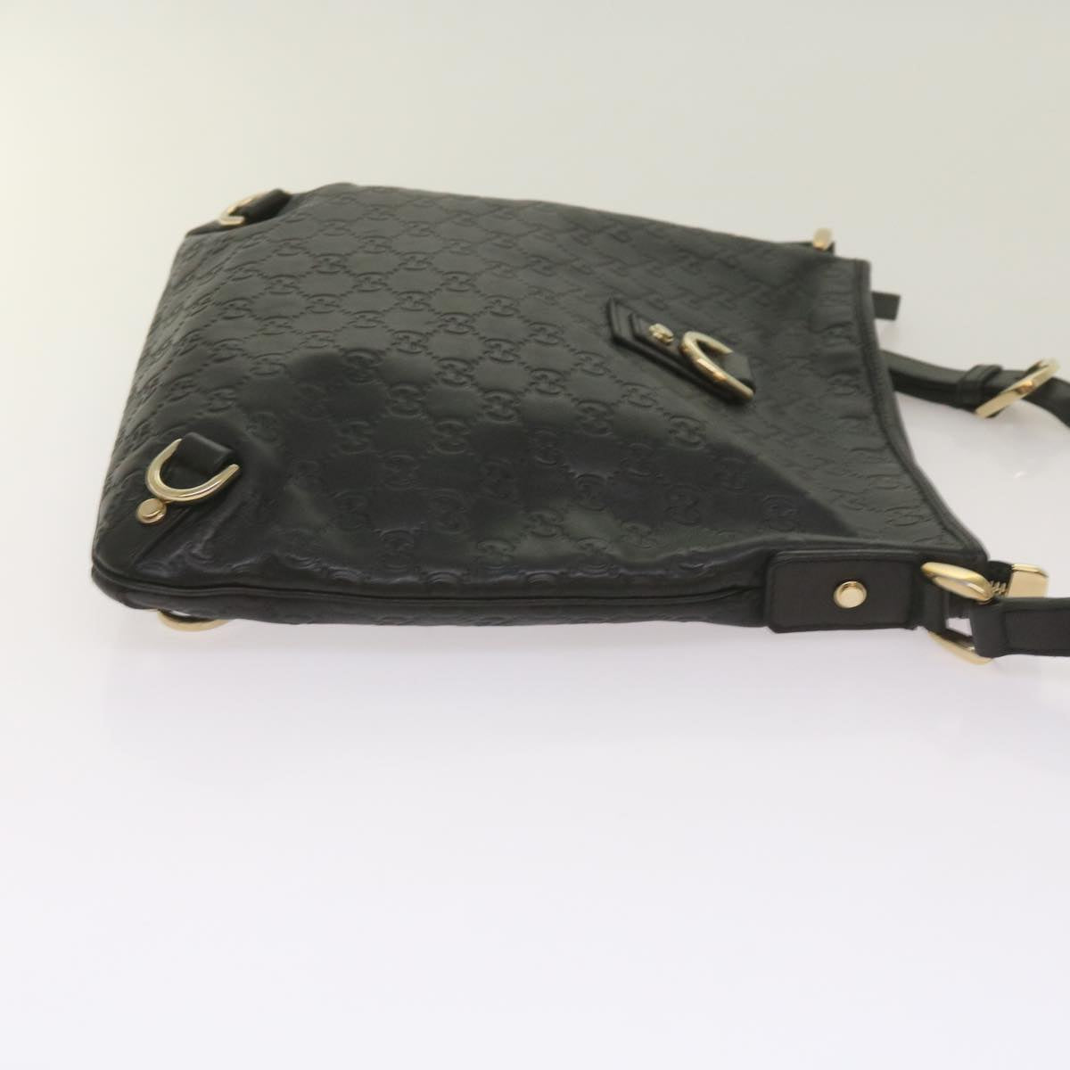 GUCCI GG Canvas Guccissima Shoulder Bag Black 131326 Auth 68606