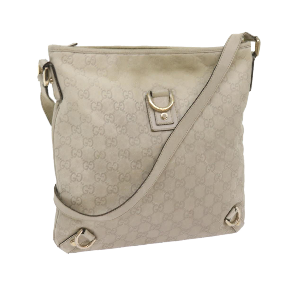 GUCCI GG Canvas Guccissima Shoulder Bag Beige 131326 Auth 68614