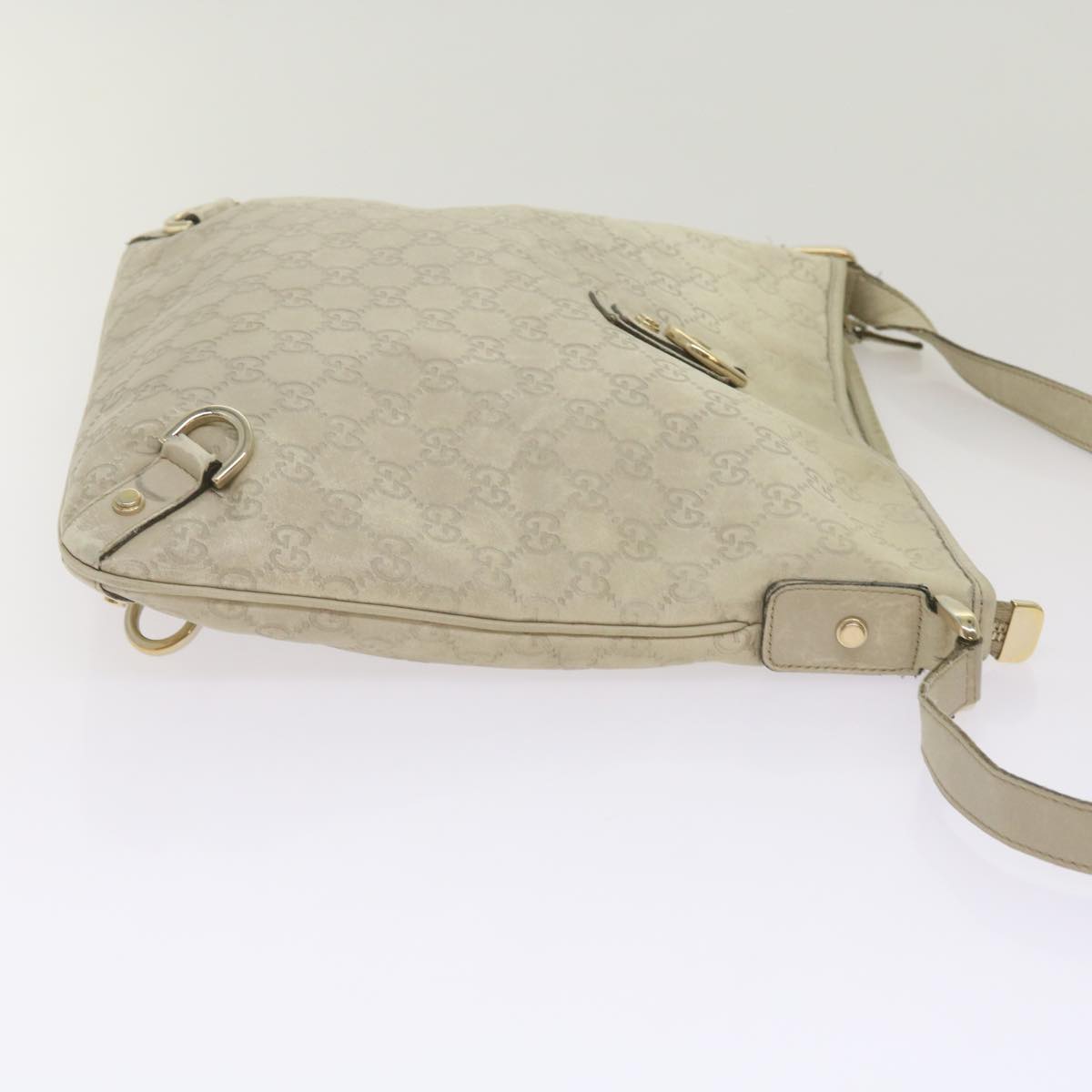 GUCCI GG Canvas Guccissima Shoulder Bag Beige 131326 Auth 68614