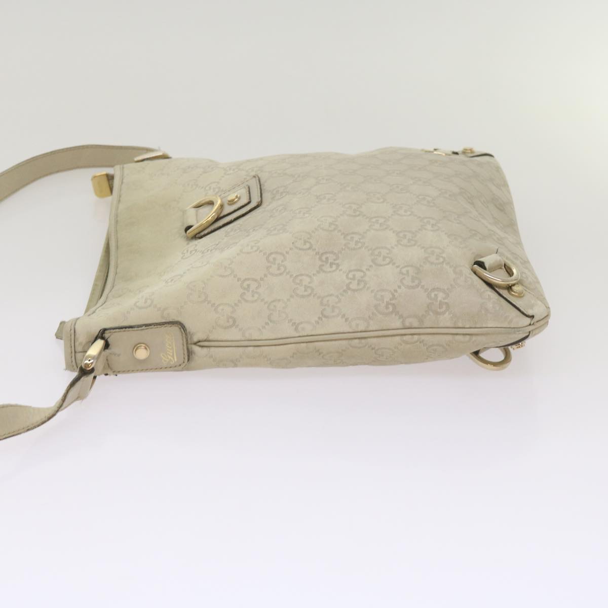 GUCCI GG Canvas Guccissima Shoulder Bag Beige 131326 Auth 68614