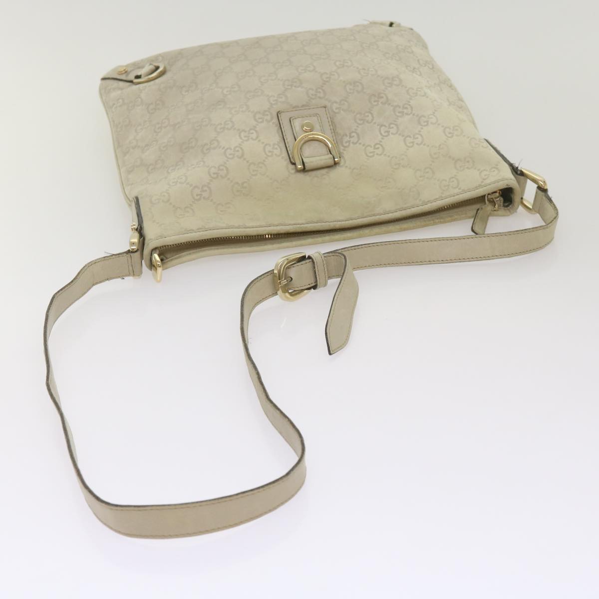 GUCCI GG Canvas Guccissima Shoulder Bag Beige 131326 Auth 68614