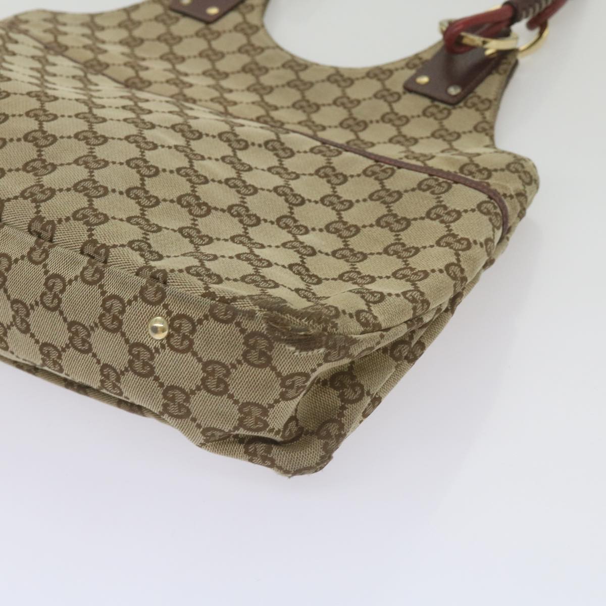 GUCCI GG Canvas Shoulder Bag Beige 132260 Auth 68615