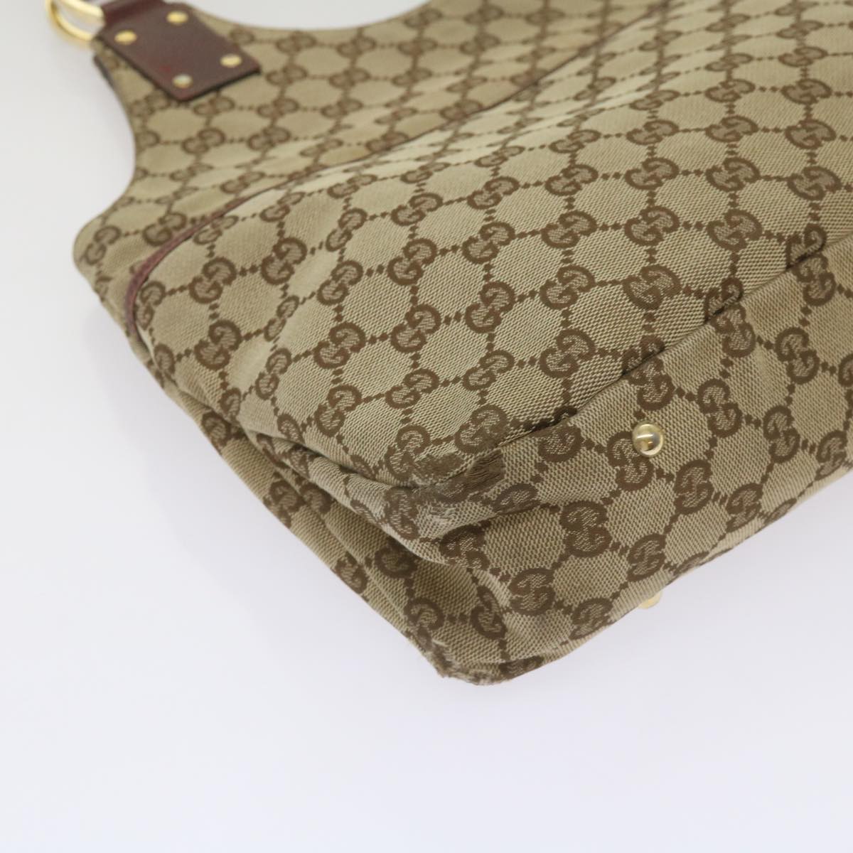 GUCCI GG Canvas Shoulder Bag Beige 132260 Auth 68615