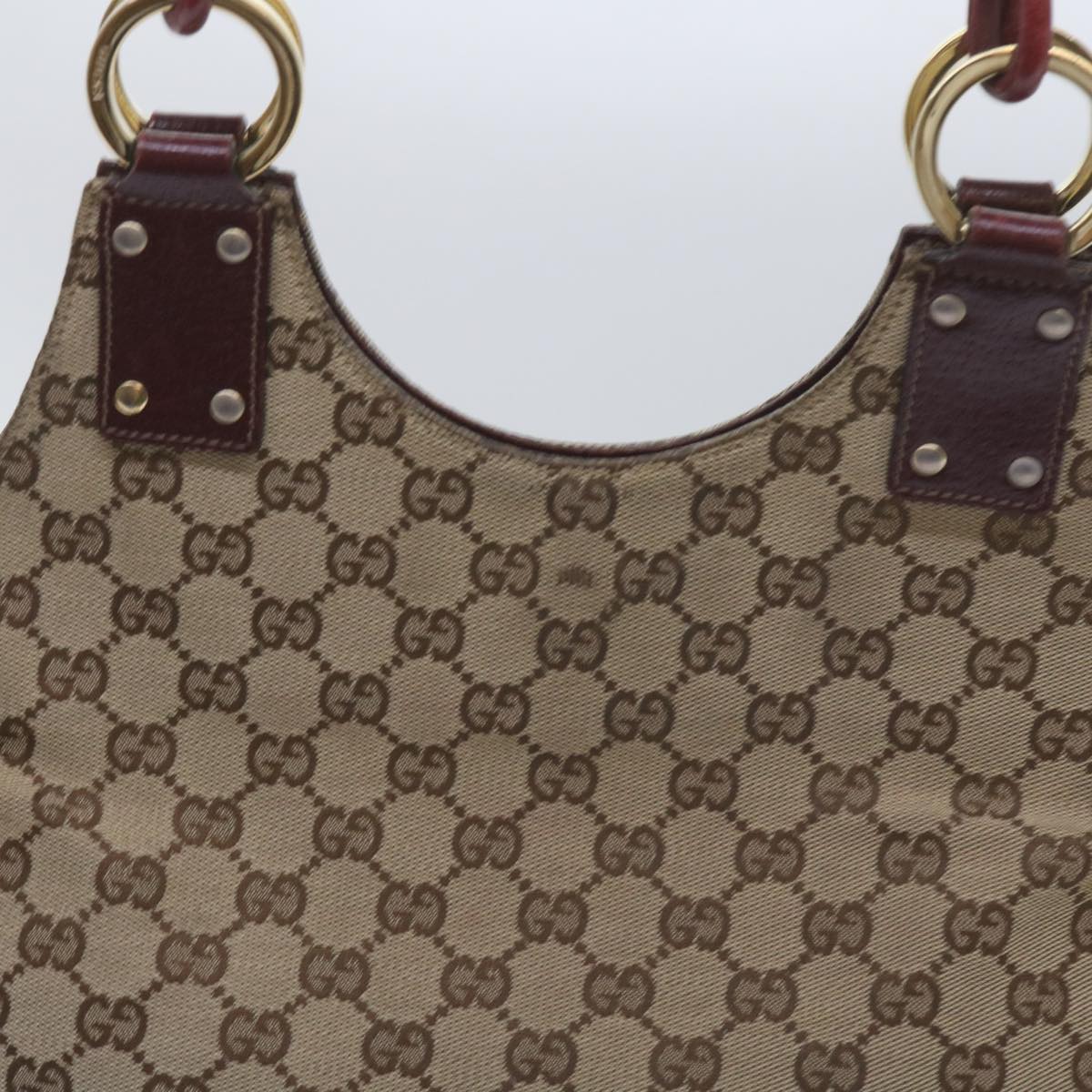 GUCCI GG Canvas Shoulder Bag Beige 132260 Auth 68615