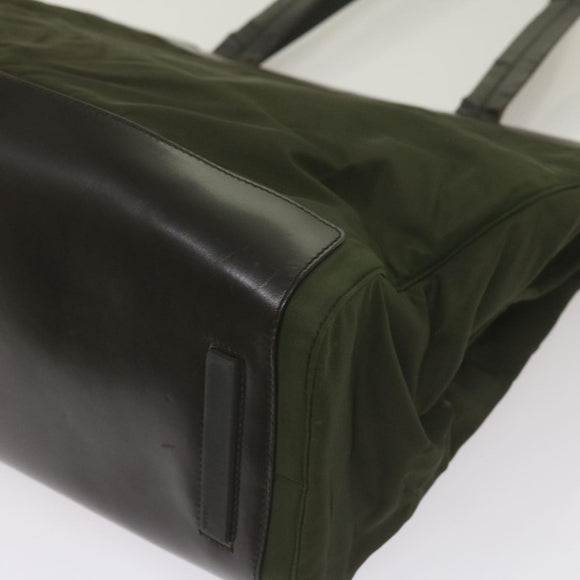 PRADA Tote Bag Nylon Khaki Auth 68627