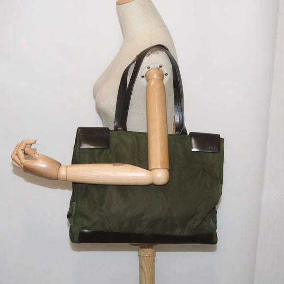 PRADA Tote Bag Nylon Khaki Auth 68627
