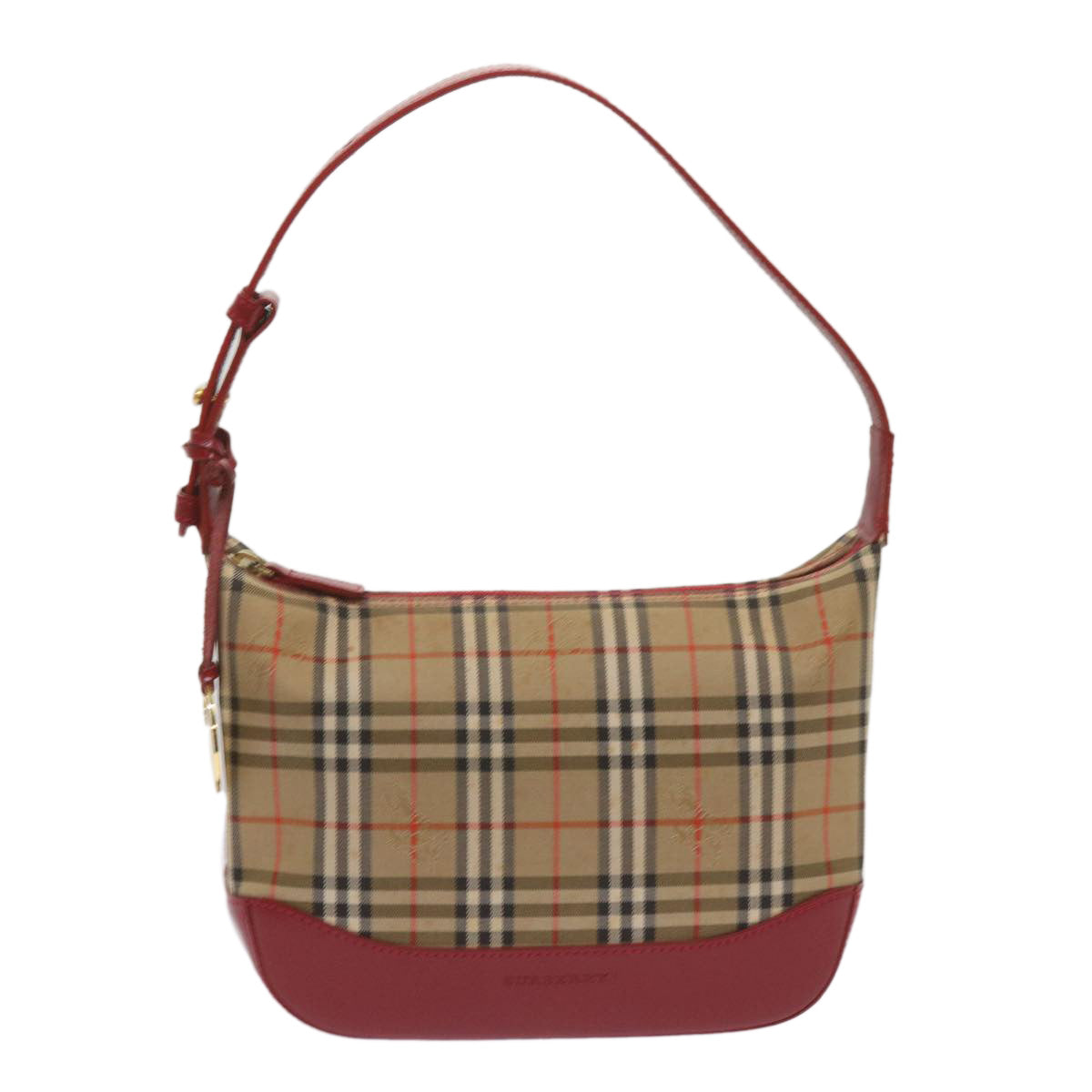 BURBERRY Nova Check Shoulder Bag Canvas Beige Auth 68655