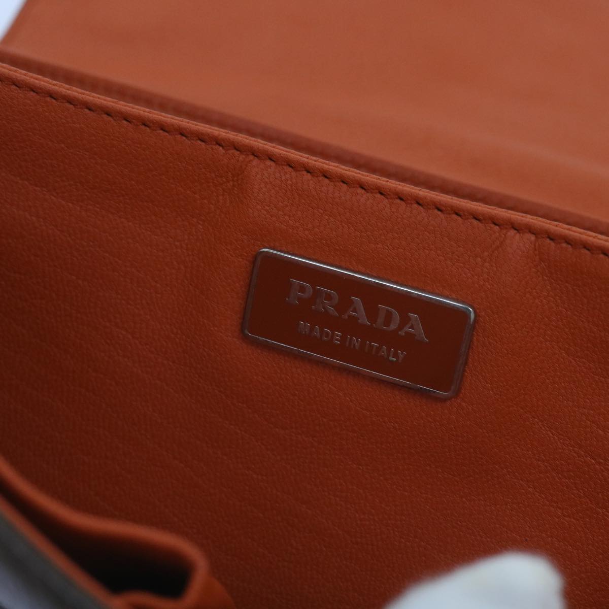 PRADA Shoulder Bag Leather Brown Auth 68666