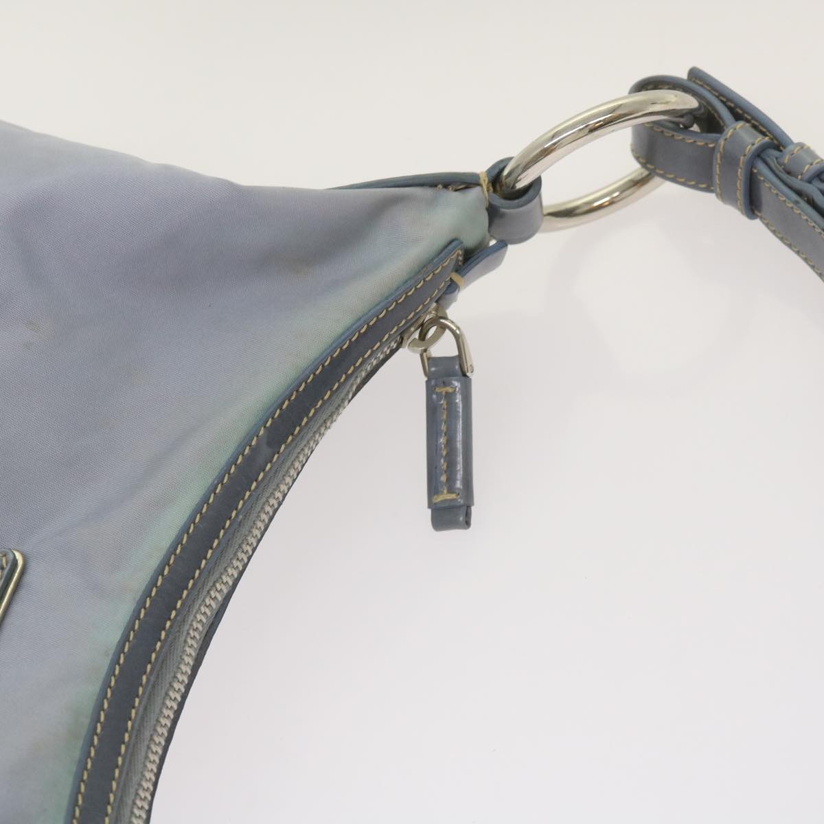 PRADA Shoulder Bag Nylon Light Blue Auth 68673