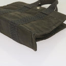 HERMES Her Line PM Tote Bag Canvas Gray Auth 68679-10