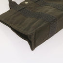 HERMES Her Line PM Tote Bag Canvas Gray Auth 68679-14