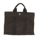 HERMES Her Line PM Tote Bag Canvas Gray Auth 68679-3