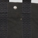 HERMES Her Line PM Tote Bag Canvas Gray Auth 68679-2
