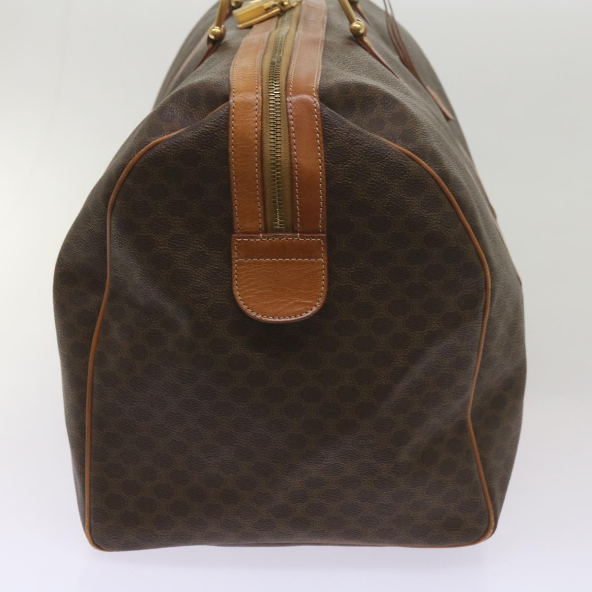 CELINE Macadam Canvas Boston Bag PVC Brown Auth 68690