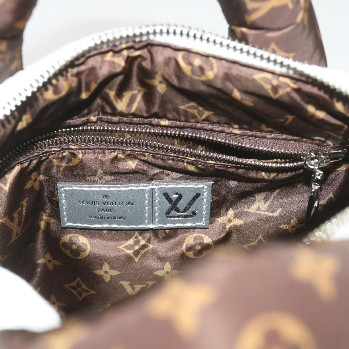 LOUIS VUITTON Linylon Speedy Bandouliere 25 Bag 2way Silver M20973 Auth 68692S