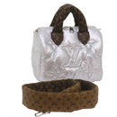 LOUIS VUITTON Linylon Speedy Bandouliere 25 Bag 2way Silver M20973 Auth 68692S-1