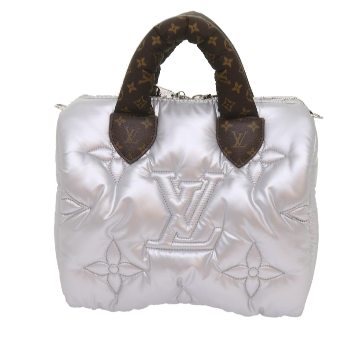 LOUIS VUITTON Linylon Speedy Bandouliere 25 Bag 2way Silver M20973 Auth 68692S - 0