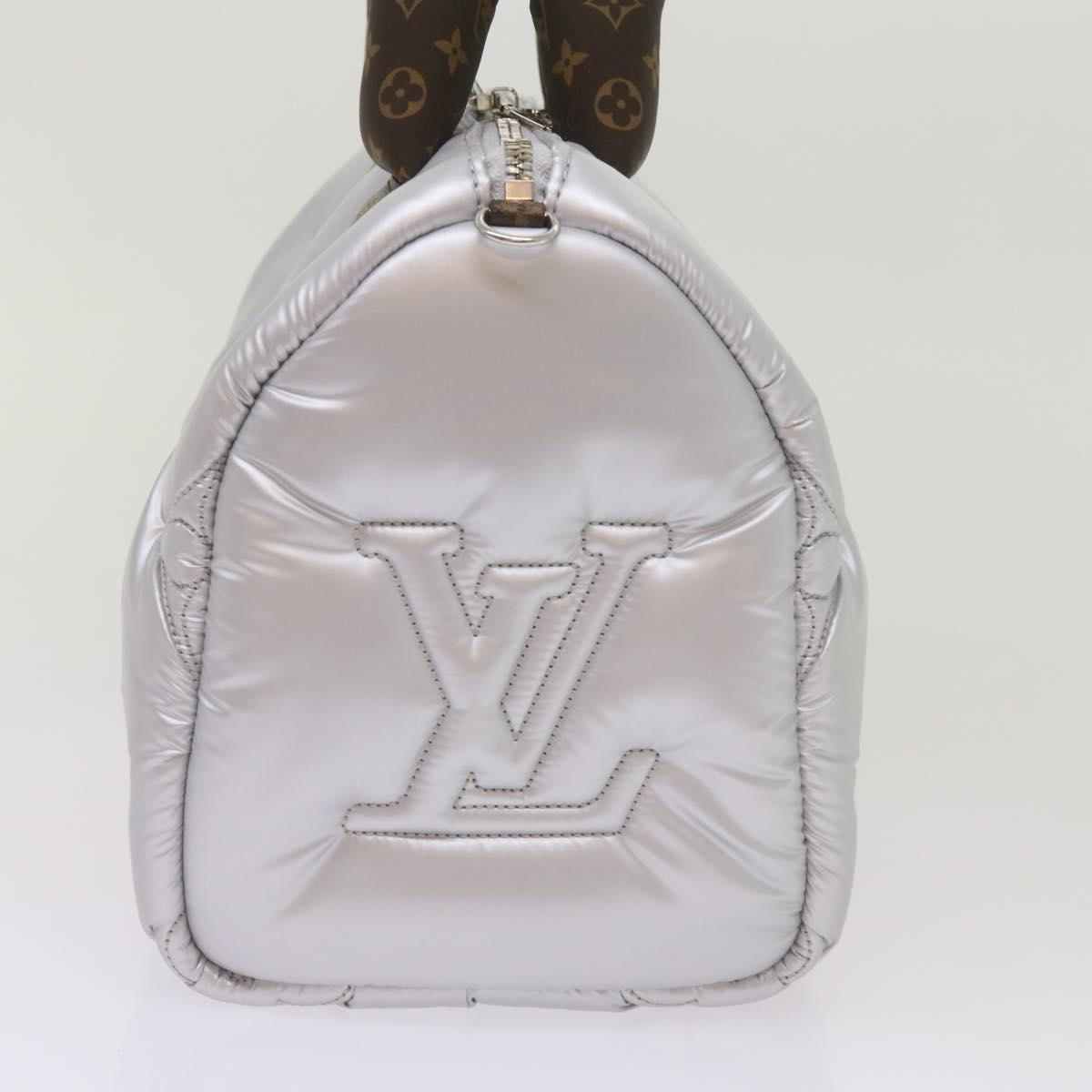 LOUIS VUITTON Linylon Speedy Bandouliere 25 Bag 2way Silver M20973 Auth 68692S