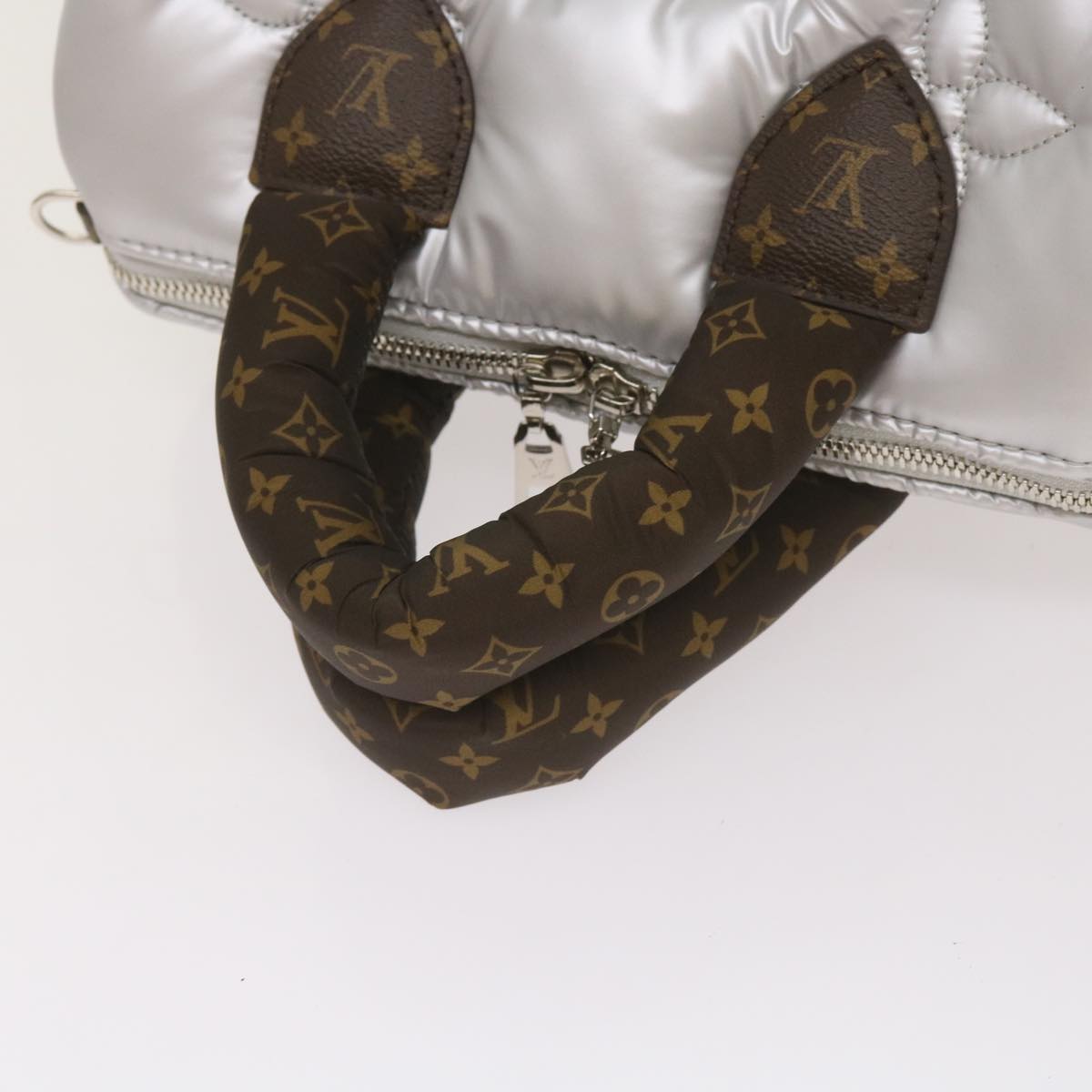 LOUIS VUITTON Linylon Speedy Bandouliere 25 Bag 2way Silver M20973 Auth 68692S