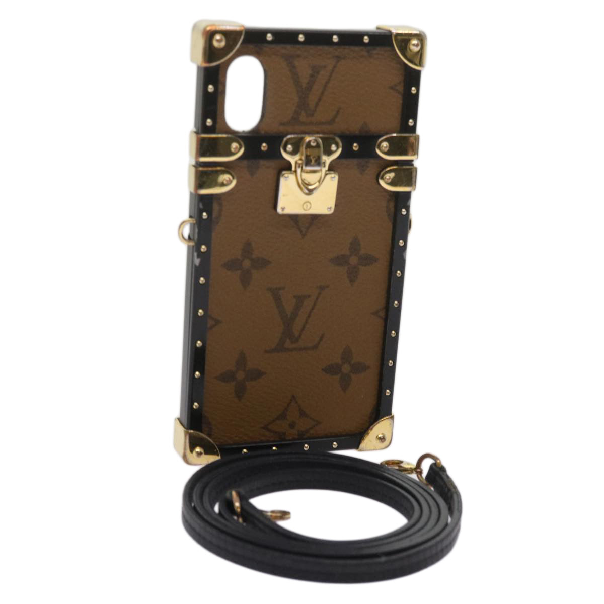 LOUIS VUITTON Monogram Reverse Eye Trunk iPhone X Case M62619 LV Auth 68717