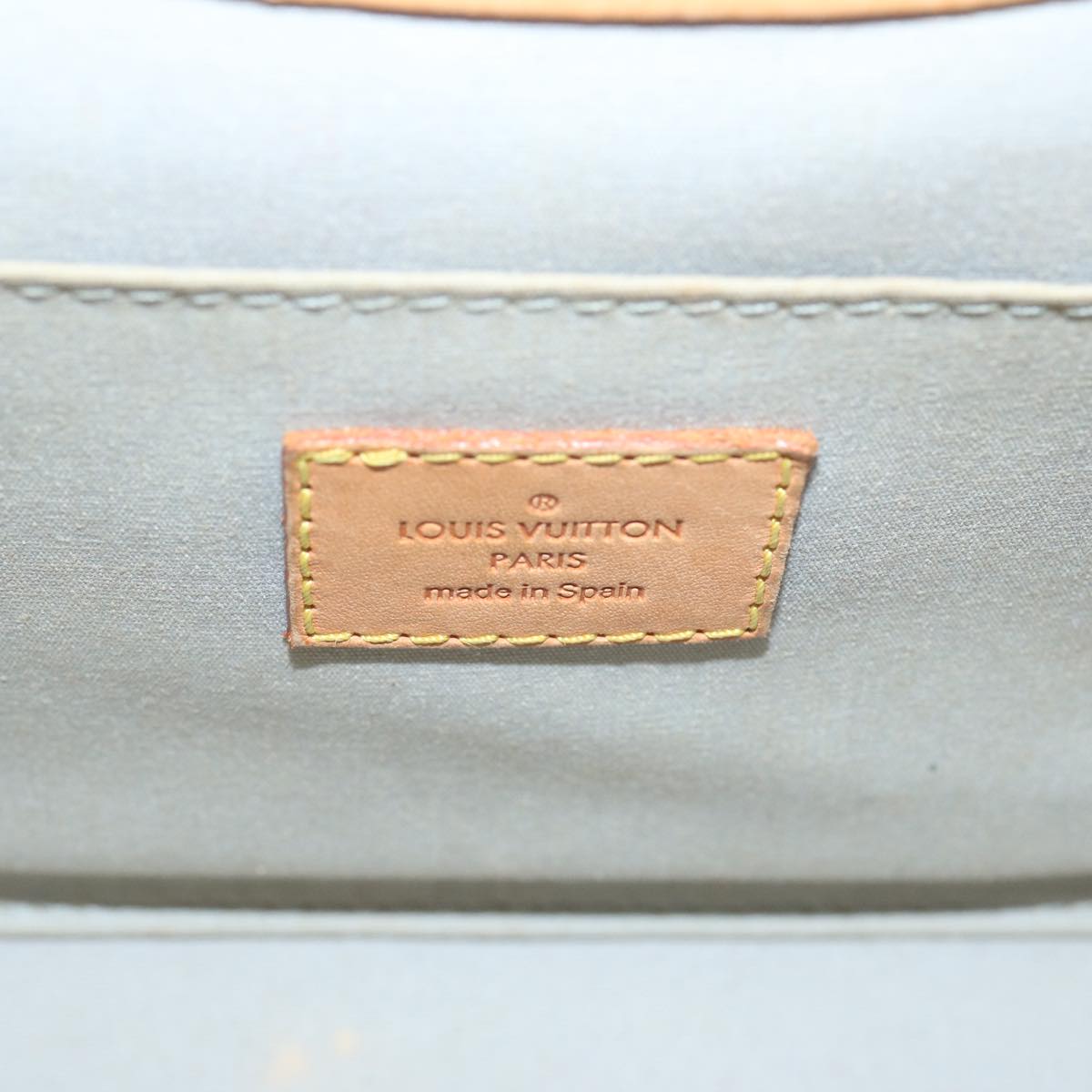LOUIS VUITTON Monogram Vernis Roxbury Drive Hand Bag Perle M91374 LV Auth 68727