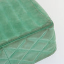 CHANEL Hand Bag Suede Green CC Auth 68731SAV-16