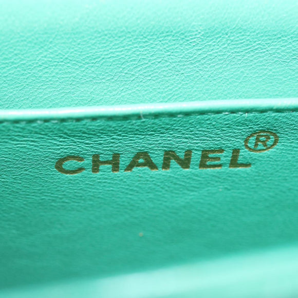 CHANEL Hand Bag Suede Green CC Auth 68731SAV
