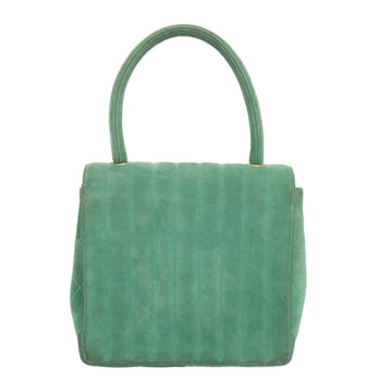 CHANEL Hand Bag Suede Green CC Auth 68731A - 0