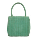 CHANEL Hand Bag Suede Green CC Auth 68731SAV-2