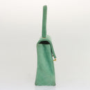 CHANEL Hand Bag Suede Green CC Auth 68731SAV-3