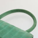 CHANEL Hand Bag Suede Green CC Auth 68731SAV-8