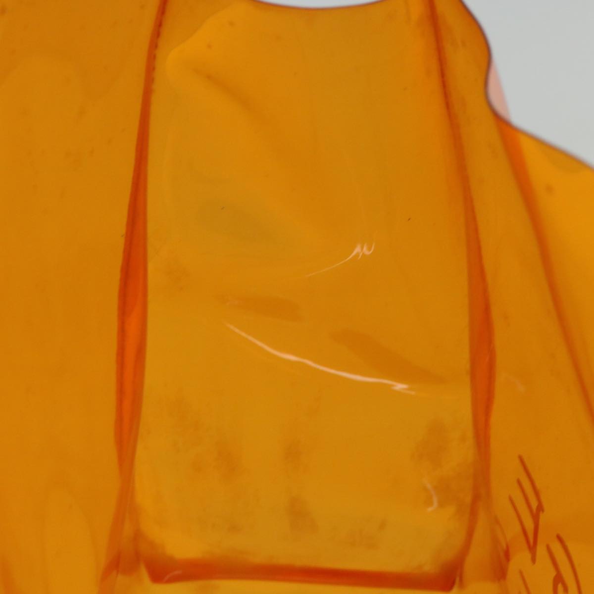HERMES Vinyl Kelly Hand Bag Vinyl Orange Auth 68778
