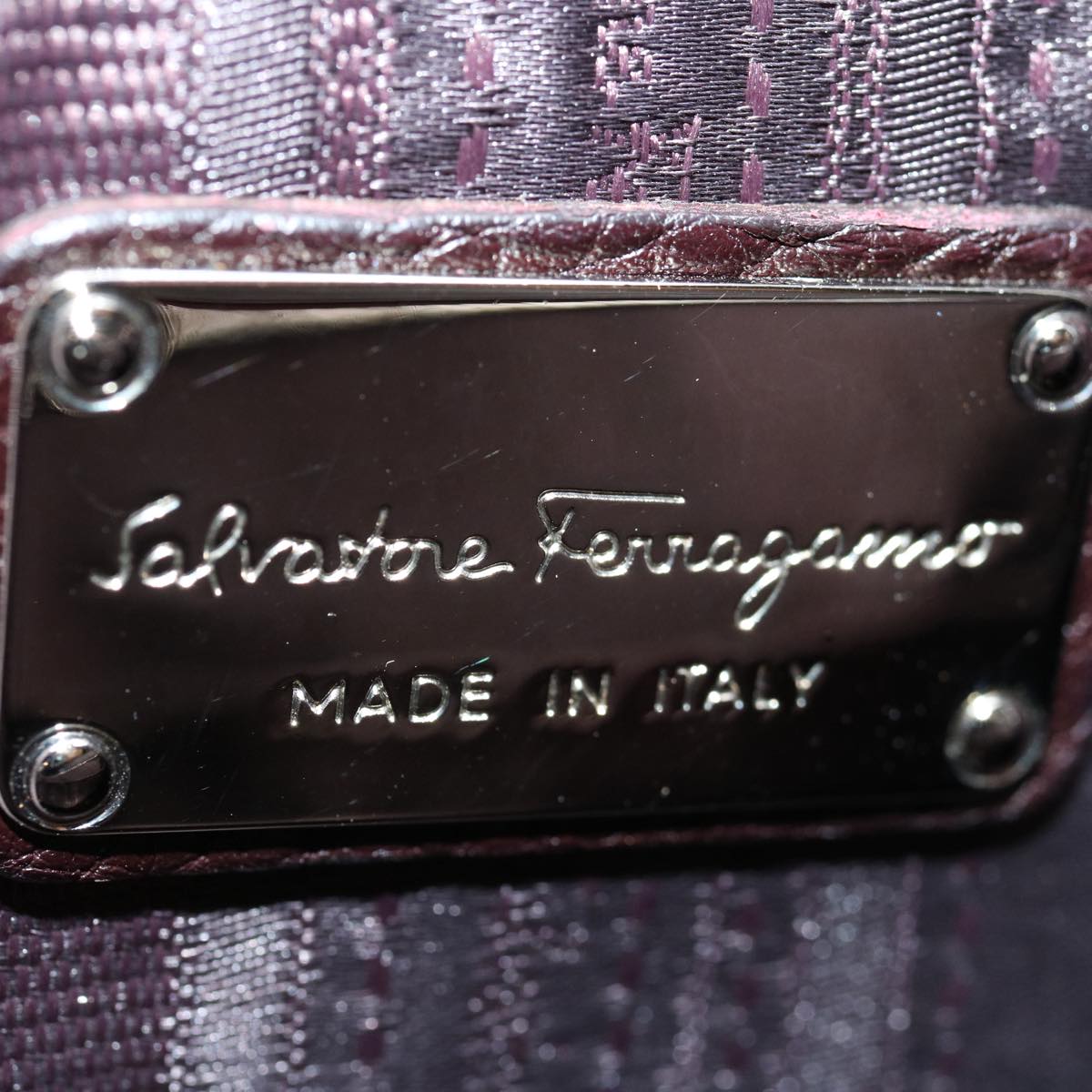 Salvatore Ferragamo Gancini Sofia Hand Bag Leather 2way Brown Auth 68780