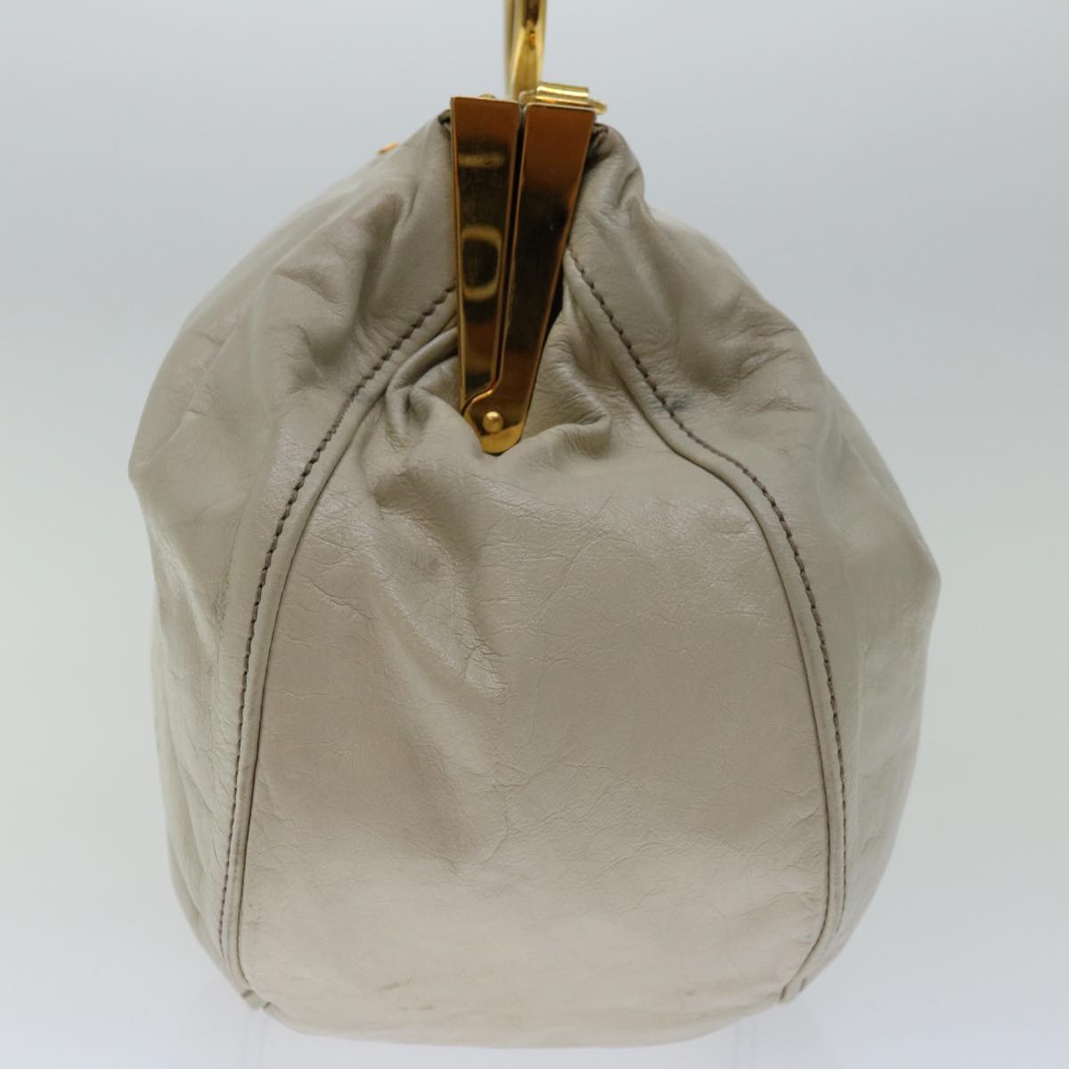 Miu Miu Hand Bag Leather 2way White Auth 68781