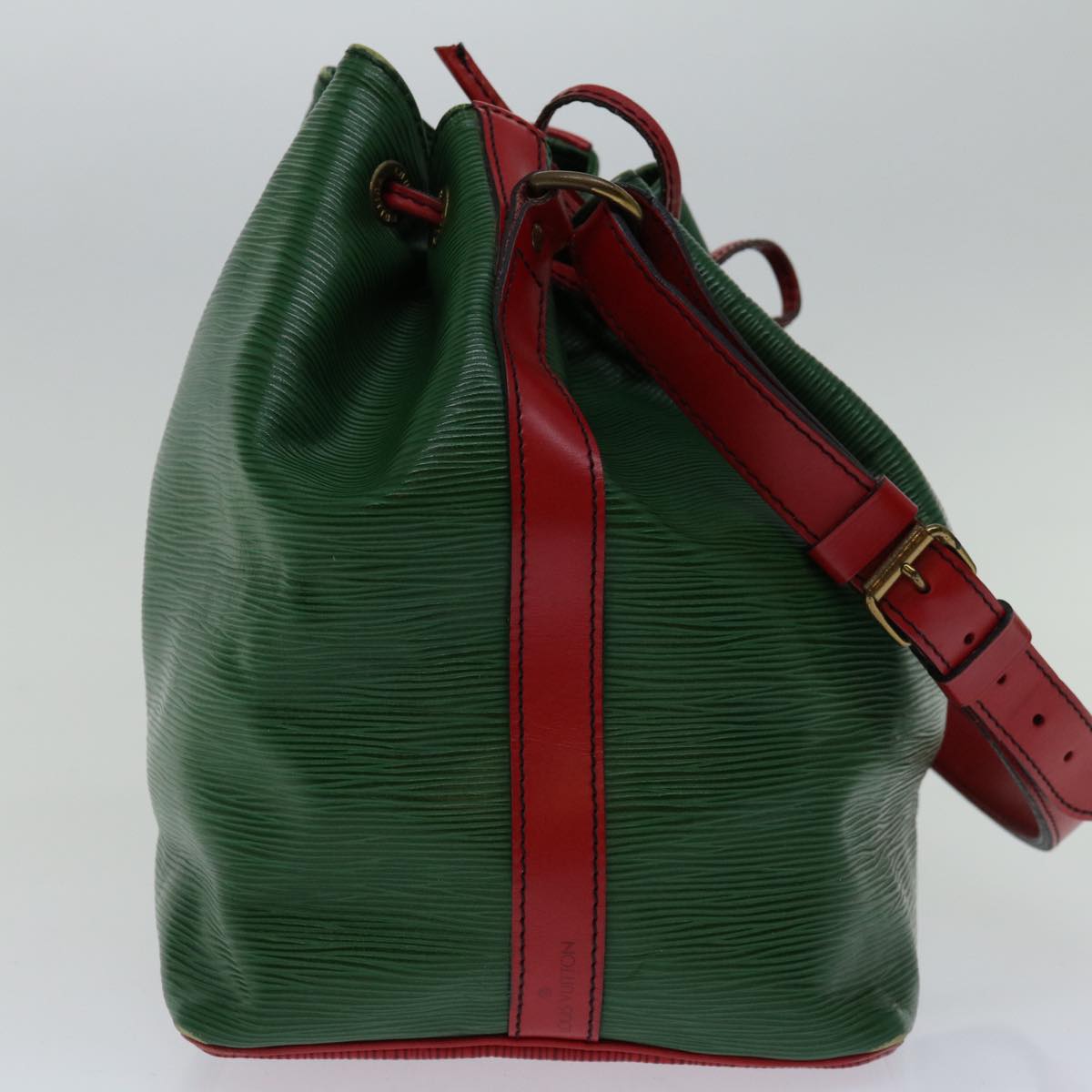 LOUIS VUITTON Epi Petit Noe Shoulder Bag Bicolor Green Red M44147 LV Auth 68793