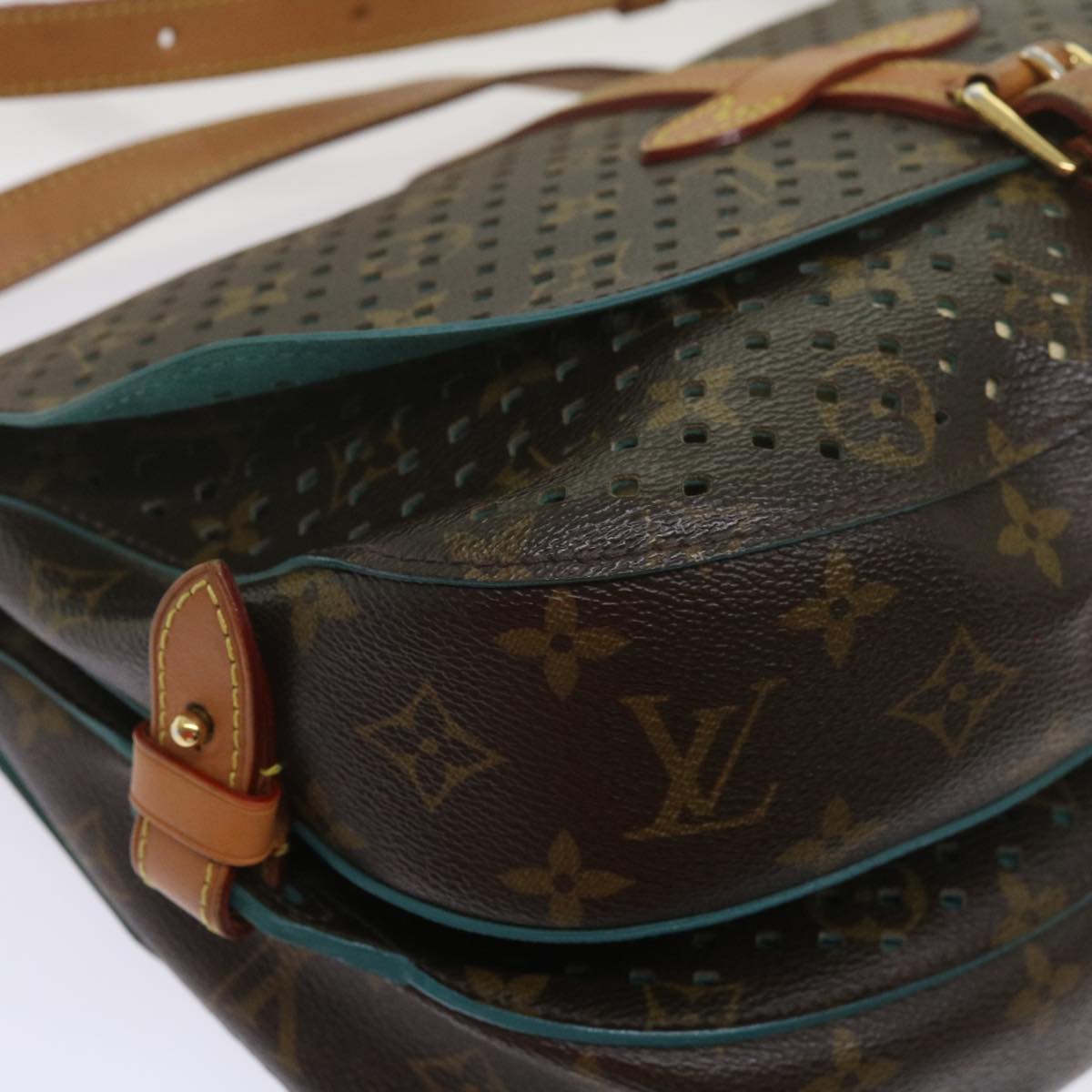 LOUIS VUITTON Monogram Perfo Saumur 30 Shoulder Bag M93998 LV Auth 68806A