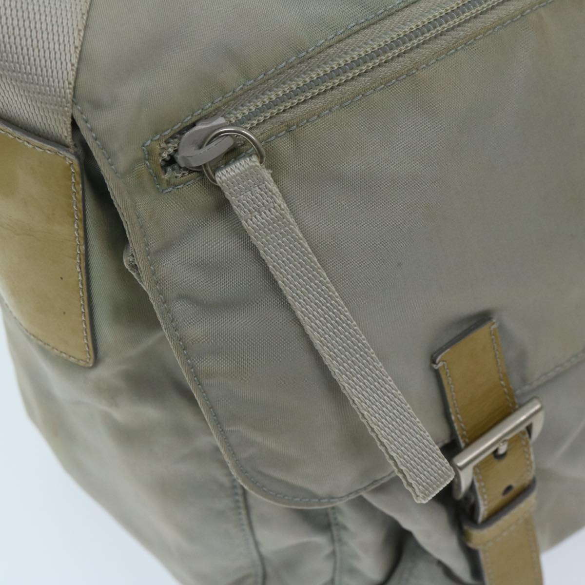 PRADA Shoulder Bag Nylon Gray Auth 68807