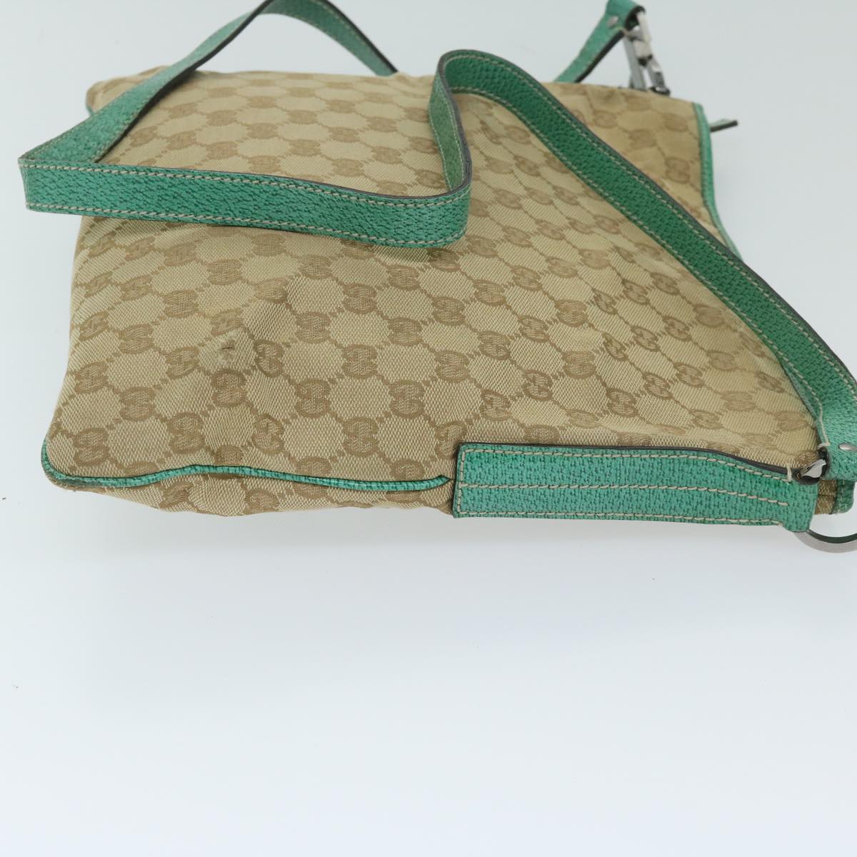 GUCCI GG Canvas Shoulder Bag Beige 113013 Auth 68813