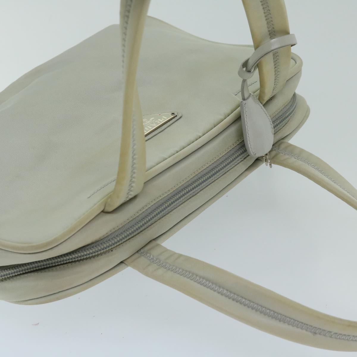 PRADA Hand Bag Nylon Gray Auth 68818