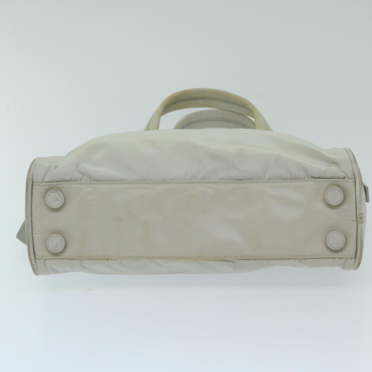 PRADA Hand Bag Nylon Gray Auth 68818