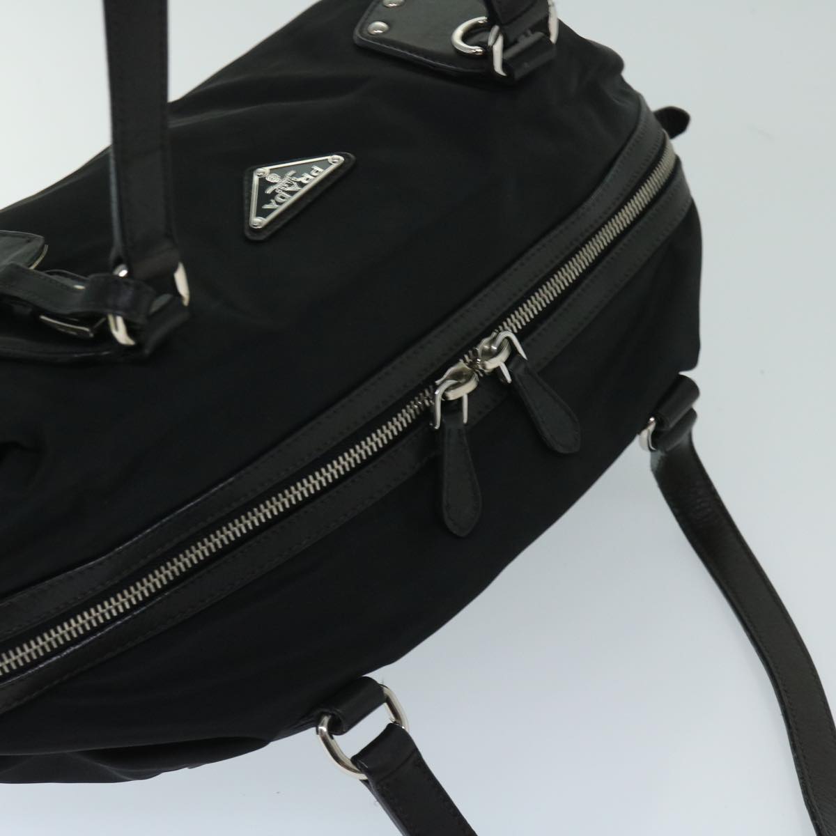 PRADA Shoulder Bag Nylon Black Auth 68824