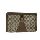 GUCCI GG Supreme Web Sherry Line Clutch Bag PVC Beige Red 89 01 033 Auth 68825-1