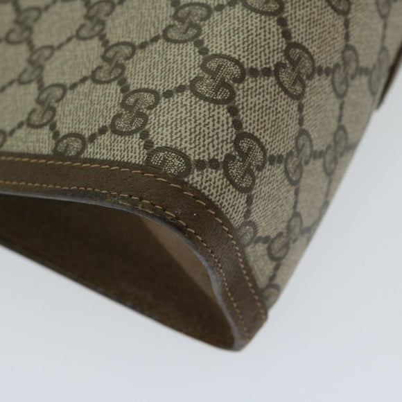 GUCCI GG Supreme Web Sherry Line Clutch Bag PVC Beige Red 89 01 033 Auth 68825