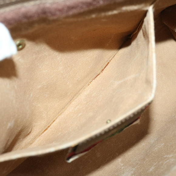 GUCCI GG Supreme Web Sherry Line Clutch Bag PVC Beige Red 89 01 033 Auth 68825