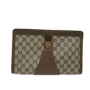 GUCCI GG Supreme Web Sherry Line Clutch Bag PVC Beige Red 89 01 033 Auth 68825-13