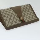 GUCCI GG Supreme Web Sherry Line Clutch Bag PVC Beige Red 89 01 033 Auth 68825-5