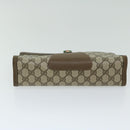 GUCCI GG Supreme Web Sherry Line Clutch Bag PVC Beige Red 89 01 033 Auth 68825-6