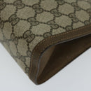 GUCCI GG Supreme Web Sherry Line Clutch Bag PVC Beige Red 89 01 033 Auth 68825-7