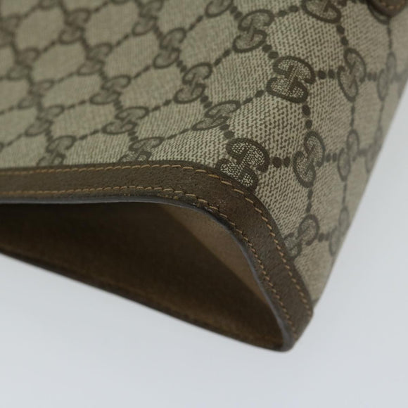 GUCCI GG Supreme Web Sherry Line Clutch Bag PVC Beige Red 89 01 033 Auth 68825